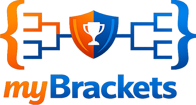 Interface de gestion de tournois MyBrackets montrant un bracket e-sport